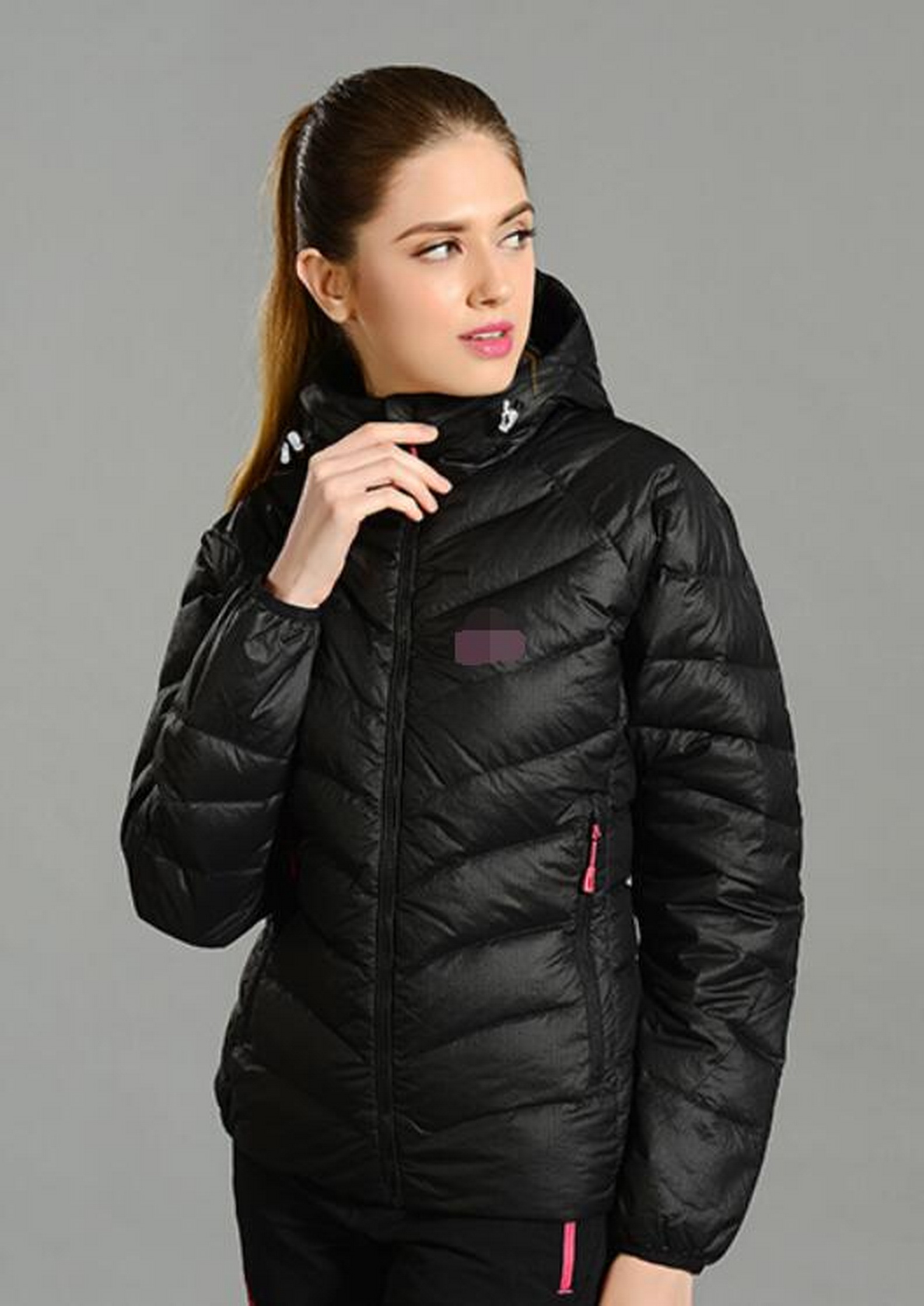 short women's down jacket