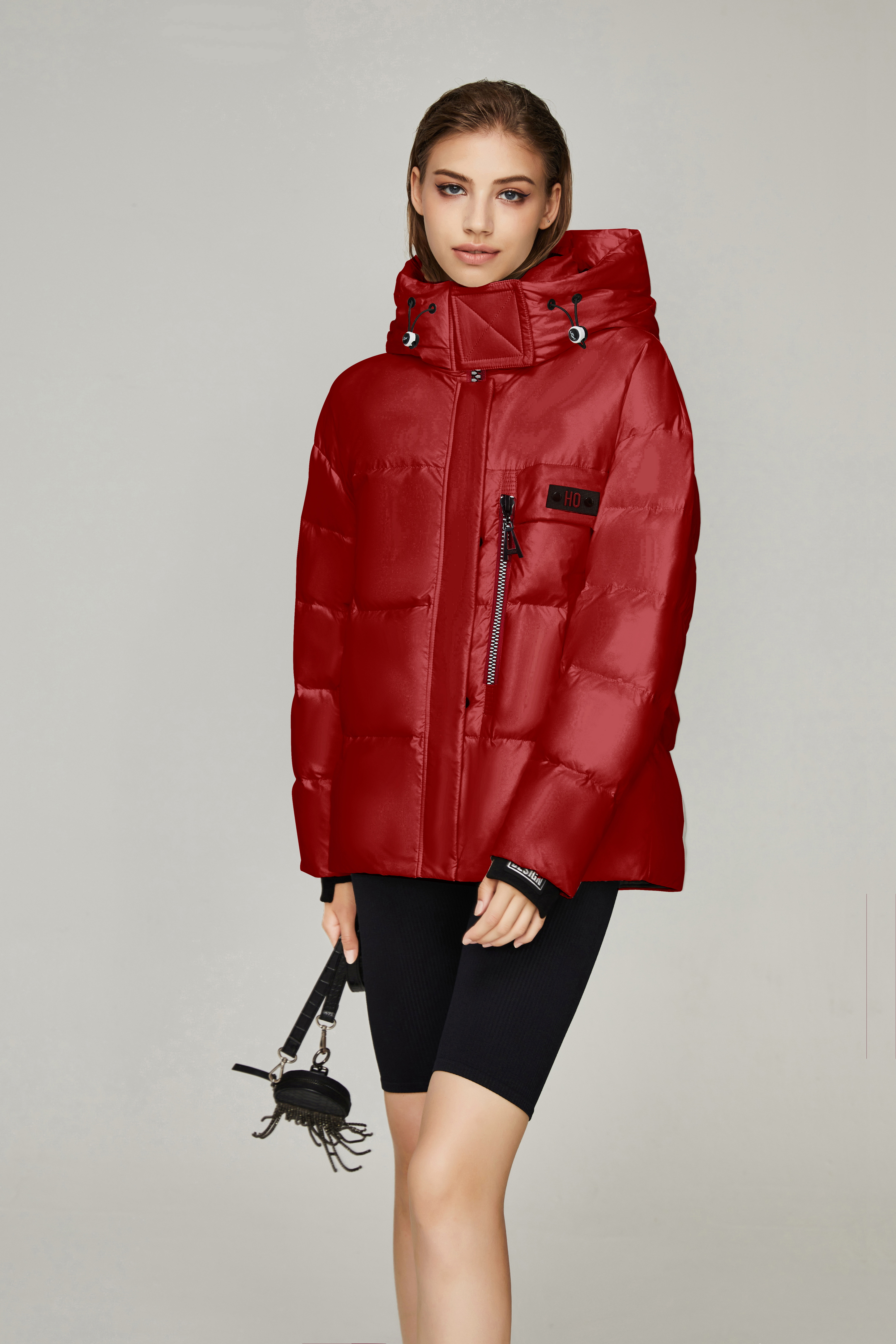 Hooded Casual Fashion Medium-length Thickened Warmly Down Jacket