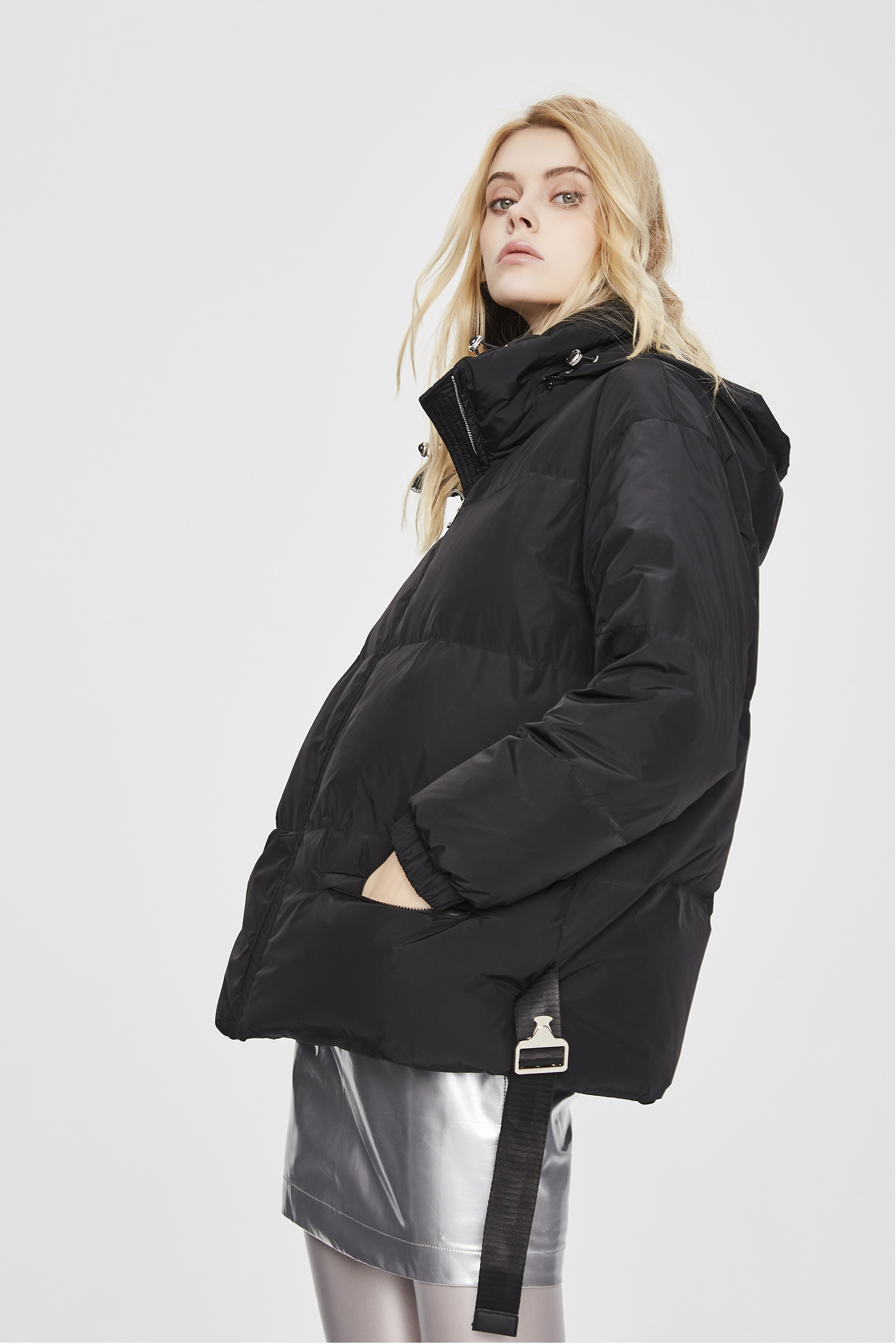 Thickened Medium Length Stand Collar Down Jacket